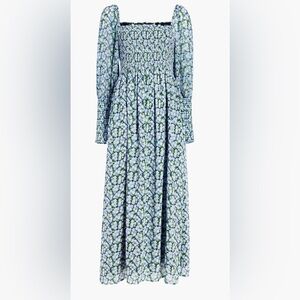 Grace Maxi Nap Dress in Pansy in Blue Multi Georgette color, XS